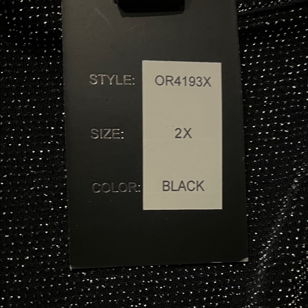 😻PLUS SIZE BEAUTY Elegant Black Shimmer Blouse - Picture 2 of 7